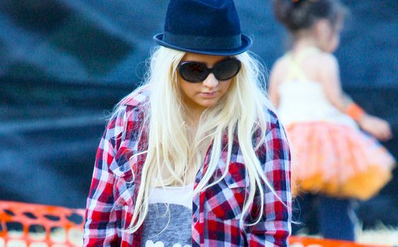 Christina Aguilera showed up to the annual Pumpkin Patch in LA wearing her