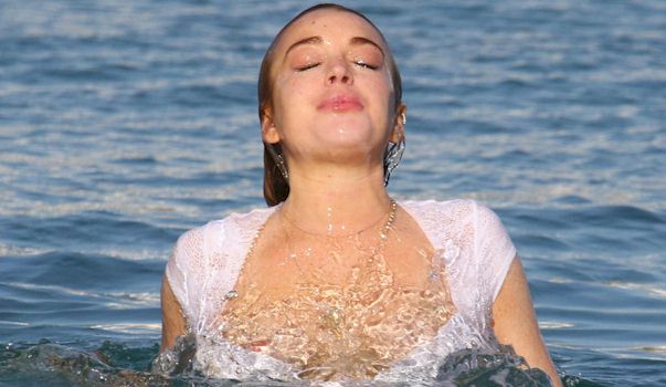 Lindsay Lohan Nip Slip in Mykonos! - The Nip Slip