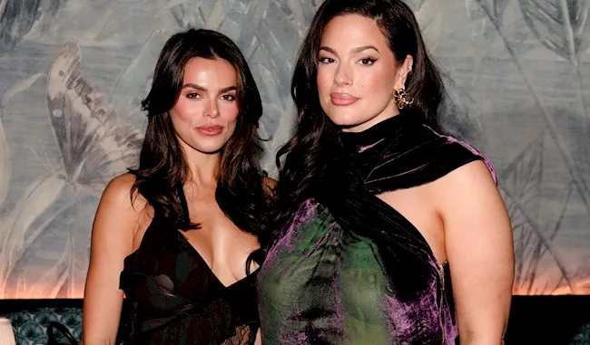 Ashley Graham boobs in a see through dress