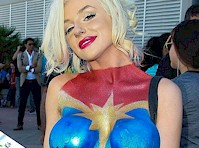 Courtney Stodden in Body Paint at Comic-Con! - The Nip Slip
