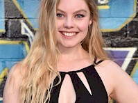Here's Nell Hudson on the red carpet for the premiere of Guardians...