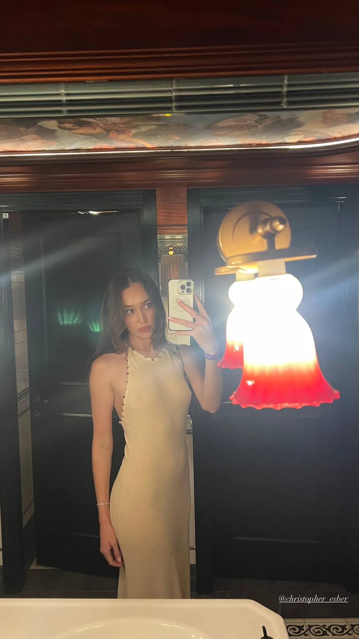 Alycia Debnam-Carey braless selfie in a tight dress