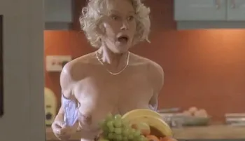 Helen Mirren rips her bra open to flash a boob