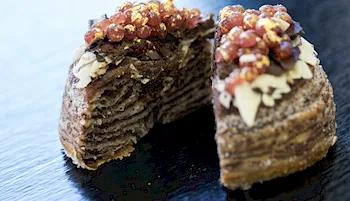 Beautiful pastry cut in half