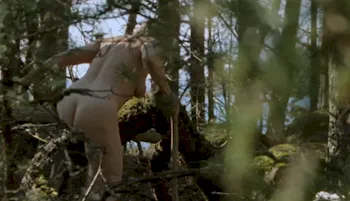 Glenn Close nude butt in the forest