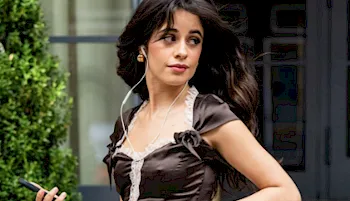 Camila Cabello listening to music while on the move in NYC