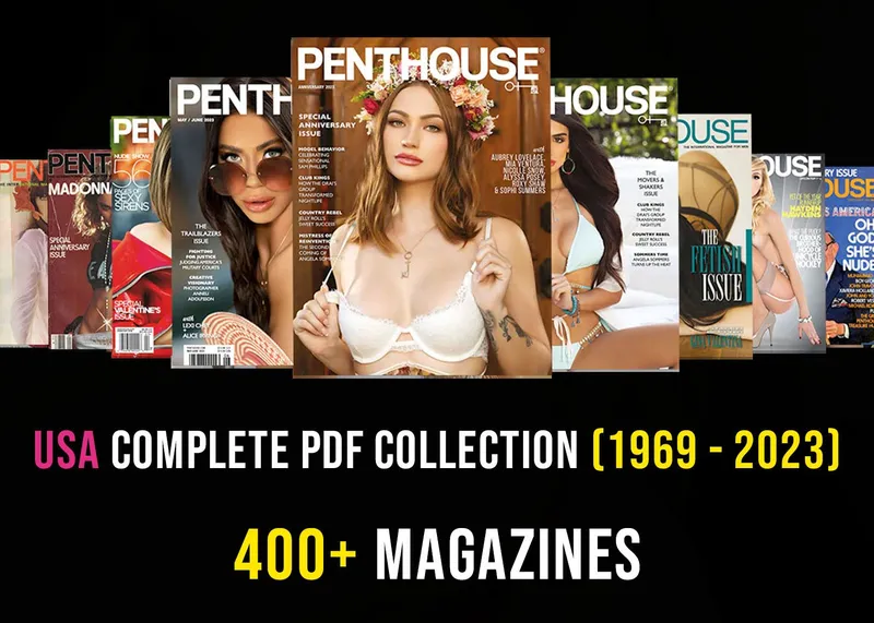 Row of Penthouse magazines