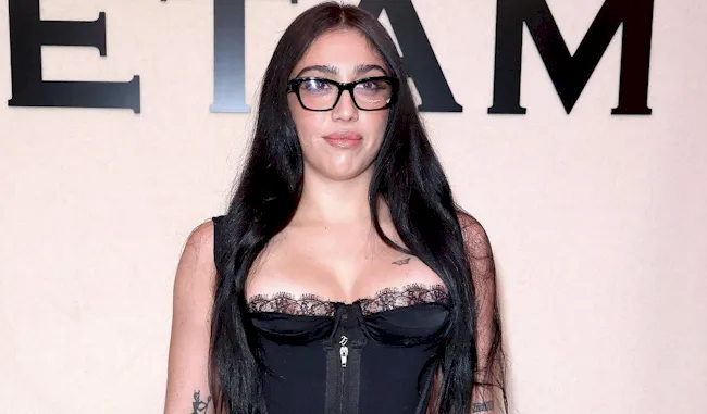 Lourdes Leon in a lingerie inspired dress on the red carpet