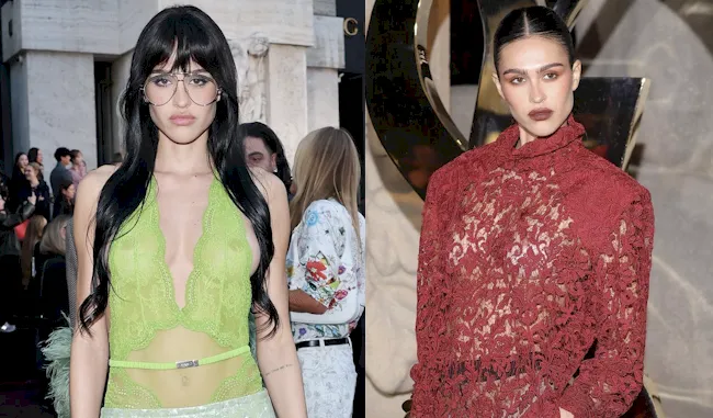 Amelia Gray Hamlin in a couple of different see through outfits