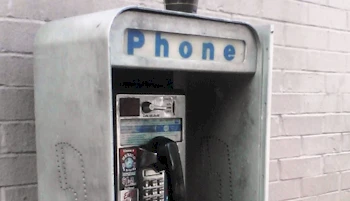 Close up of a phone booth