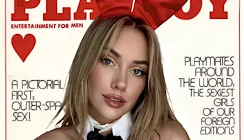 Close up of pretty blonde dressed as a Playboy bunny