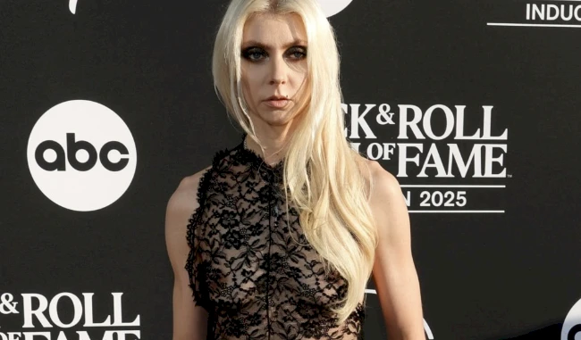 Cropped view of girl wearing a lace dress on the red carpet