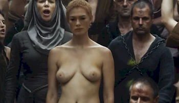 Cropped version of Lena Heady doing the nude walk of shame from Game of Thrones