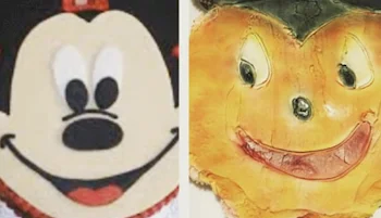 Nice looking Mickey Mouse cake compared to a terrible looking Mickey Mouse cake