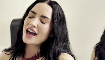 Demi Lovato Nipple Pokies in a Satin Dress!