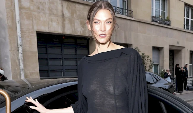 Karlie Kloss Nude See Through at Paris Fashion Week!