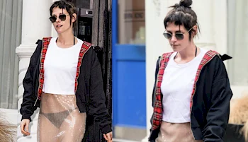 Kristen Stewart Leaves Her Loft in a Clear Dress and Underwear!
