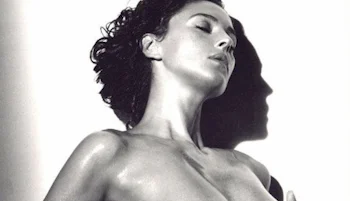 Profile close up of Monica Bellucci's face
