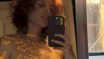 Naomi Scott Wearing Stickers!