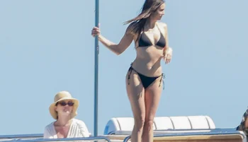 Nina Dobrev in a Bikini With Selena Gomez Aboard a Yacht!
