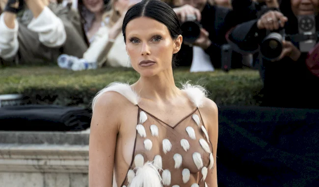 Valentina Zenere Nude See Through at Paris Fashion Week!