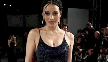 Woman in elegant dress at event