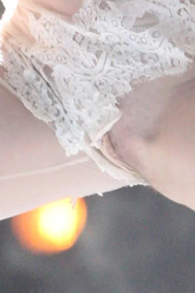 Close up of Lady Gaga's crotch suffering a wardrobe nalfunction