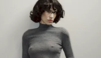 Alexa Chung Braless In Behind the Blinds #20!