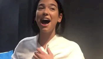 Dua Lipa Nipple Pokie In A Robe!
