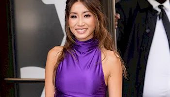 Brenda Song Pokies In A Purple Dress!