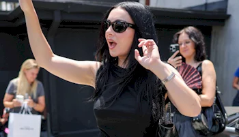 Charli XCX Showing Legs When Arriving At Her Pop Up!