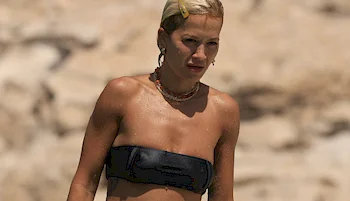 Rita Ora Wet Bikini Pokies In Ibiza!