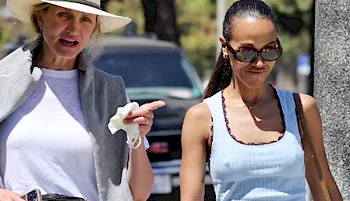 Cameron Diaz Brings Braless Zoe Saldaña To Medical Center!
