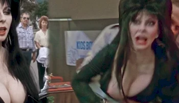 Cassandra Peterson Nip Slip On ‘Elvira: Mistress of the Dark’!