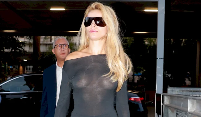 Brooks Nader Braless Arrival At Nice Airport!